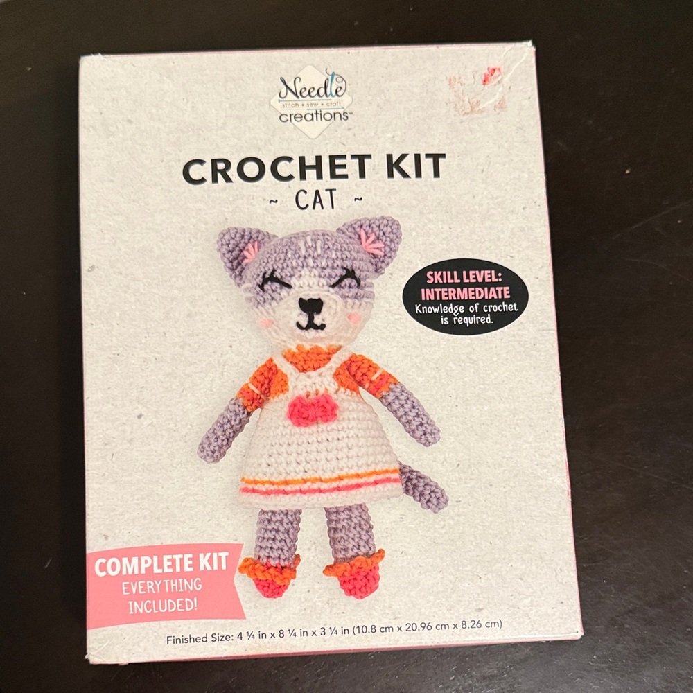 Crochet Kit - Purple & White Cat
